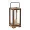 Natural Brown Mango Wood Traditional Candle Holder Lantern, 22" x 8" x 8"